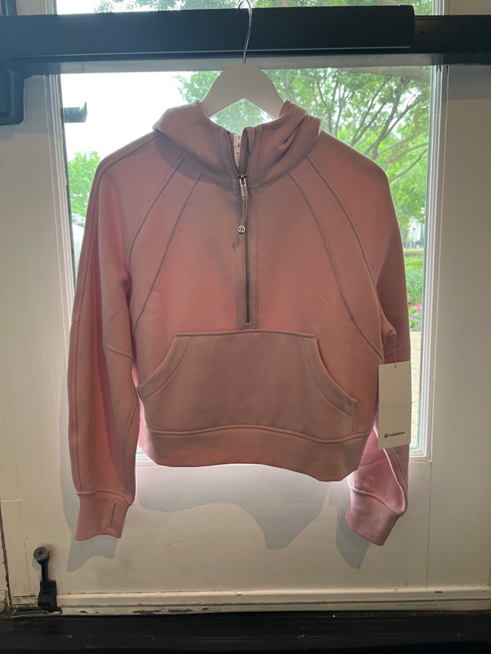 lululemon athletica Dusty Pink Half-Zip Cropped Hoodie